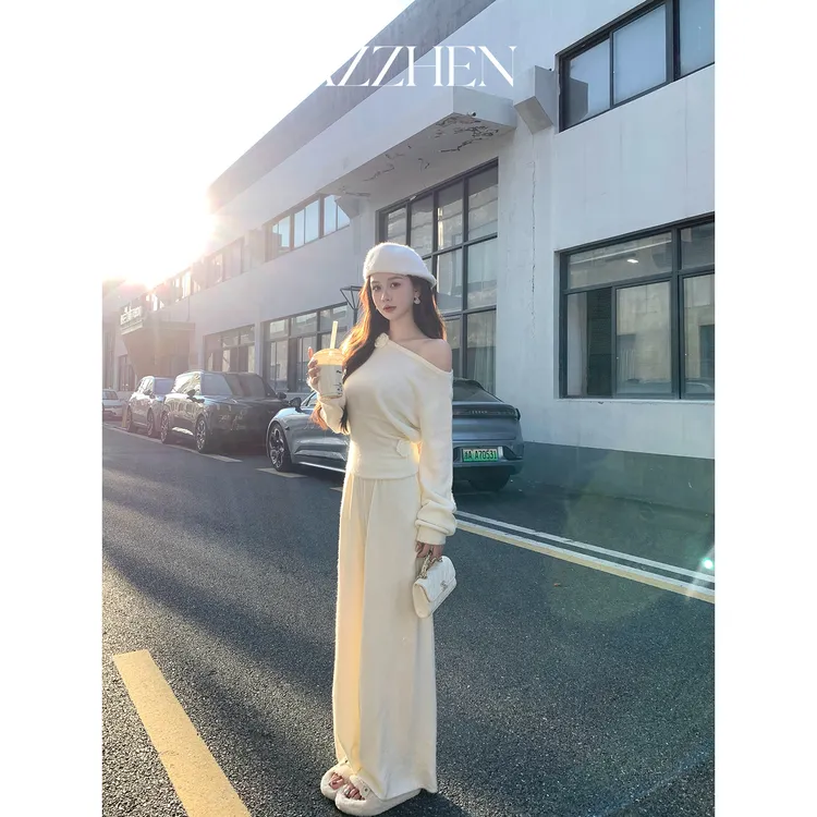 （七夕新款）AZZHEN【慵懒出行】简约高级毛衫两件套AZ4KBZ21-ZZ