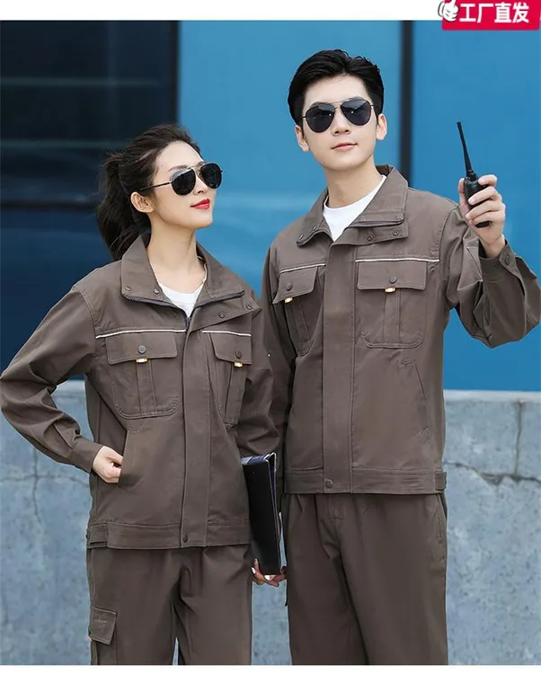 纯棉春秋加厚工作服套装耐脏工地耐磨长袖工地厂服工厂上衣汽修服