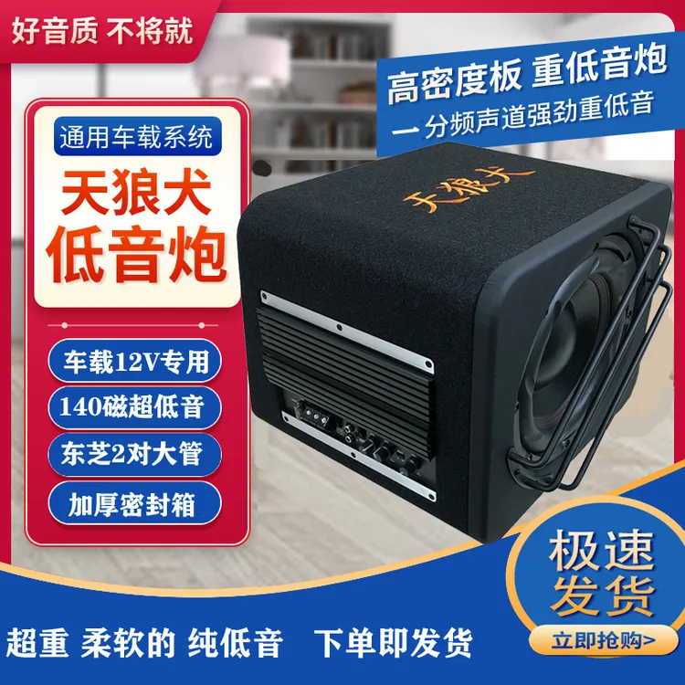 140磁10寸12V车载有源超低音炮汽车大功率纯低音响东芝4大管音箱
