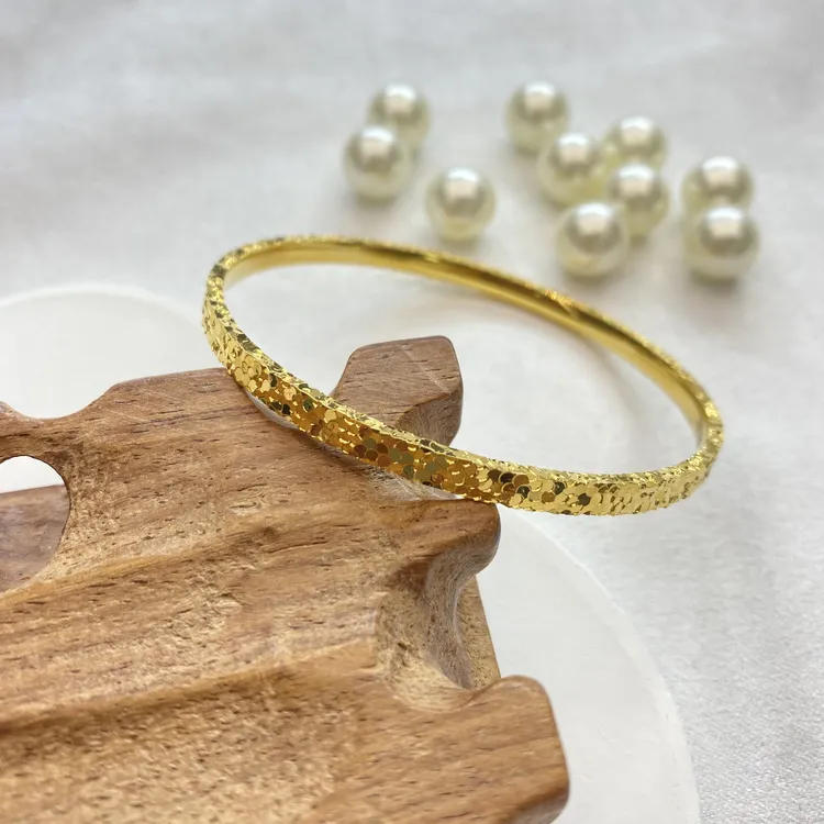 K0150黄色碎碎冰窄款闭口手镯多样性发货13018