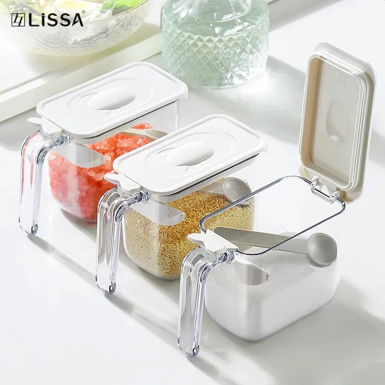 lissa防潮调料罐厨房家用盐罐子味精鸡精调料盒带盖盐罐调料罐