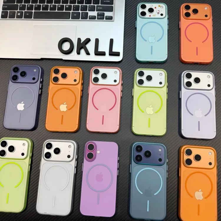 欧克里里肤感磁吸壳适用iPhone17promax手机壳苹果15/14/16硬壳13