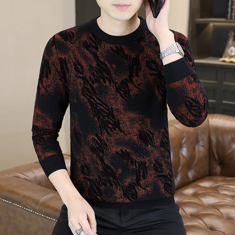 秋冬欧货高品质男装针织衫毛衣上衣男士百搭休闲针织上衣修身显瘦