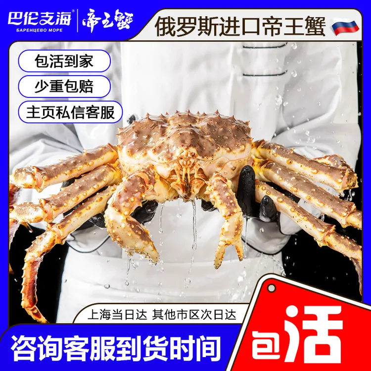 [包活]活帝王蟹2-2.5斤/只 适合1-3人小两口吃俄罗斯活帝王蟹海鲜