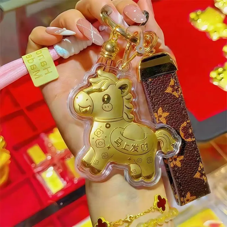 含金工艺品水贝爆款马上有钱钥匙扣包包可爱挂件送女朋友生日礼物