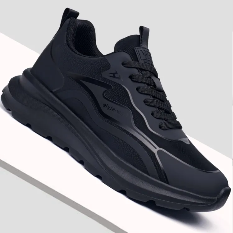 2025高品质男士秋冬皮面轻质时尚休闲鞋舒适轻便软底运动男鞋潮鞋