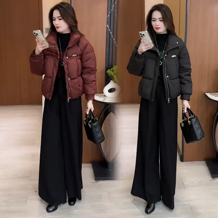 时尚加厚短款保暖衣服女冬季新款洋气质小个子面包服棉袄棉衣外套
