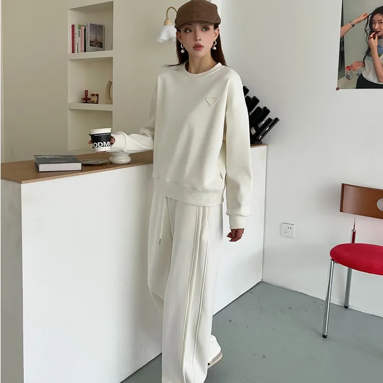 T118冬季双12福利款加绒休闲韩版三角标宽松女士运动套装25-30-2