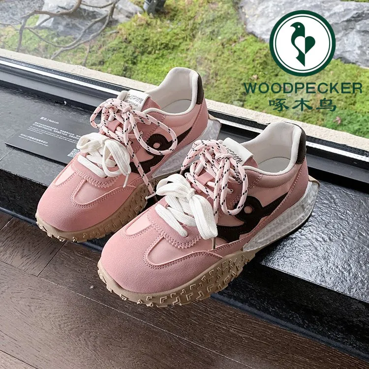 啄木鸟2025春季新款低帮时尚休闲阿甘鞋复古德训鞋百搭休闲运动鞋