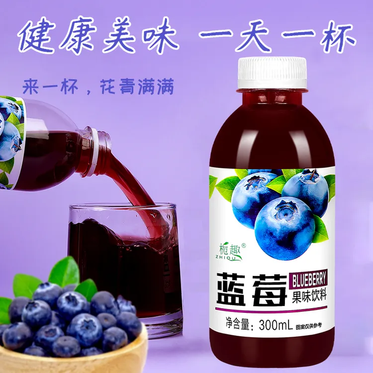 【买一送一】正宗蓝莓汁整箱特价批发0脂肪0卡风味清爽解腻饮料
