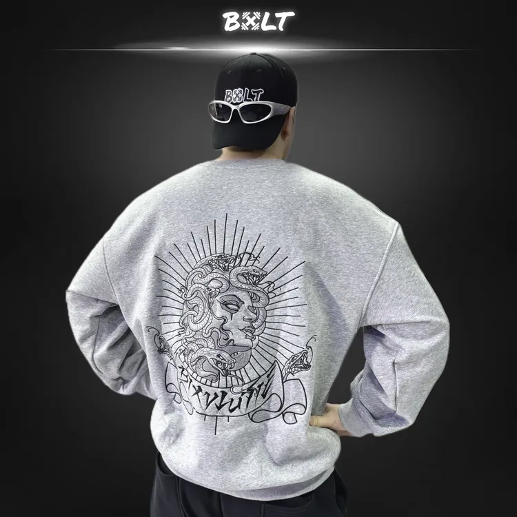 BXLT【美杜莎】蛇年限定美式宽松加绒卫衣