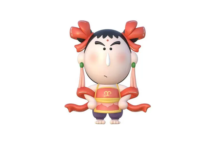 蜡笔小新阿呆哪吒摆件