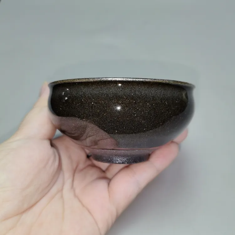 建窑建盏通天龙窑磨底柴烧弱还原灰玉香炉器型口径9*4.6