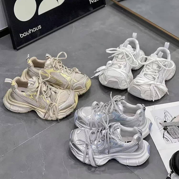 休闲透气夏季百搭潮流老爹鞋女鞋运动鞋网面厚底情侣椰子鞋美