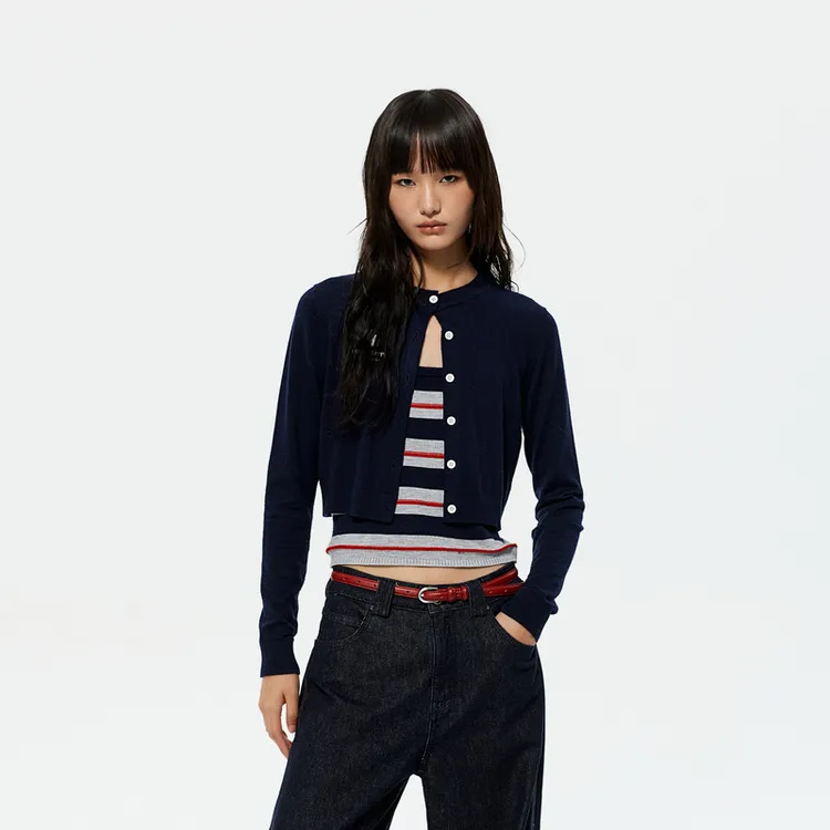 【马上红 系列】REVAN芮范HelloKitty条纹毛针织衫RK12801258