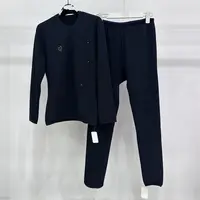 9134-女士（黑色）郁金香烫钻加绒加厚内衣套装