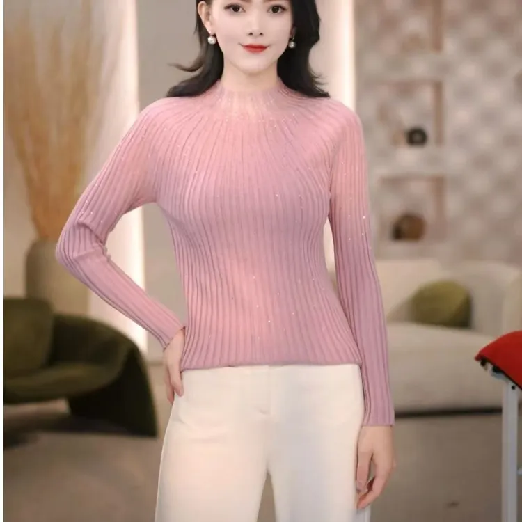 半高领2026百搭秋冬新款精致女上衣显瘦打底套头外穿针织H5-29