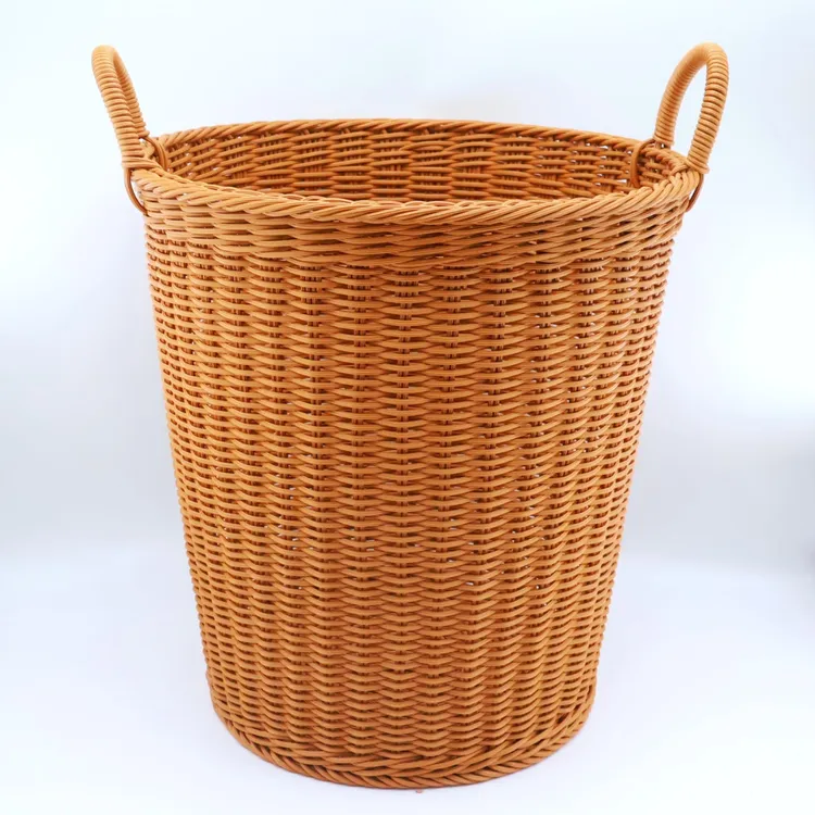 双耳圆形脏衣篓卫生间大号收纳筐织筐提手篮子大容量手工酒店家用