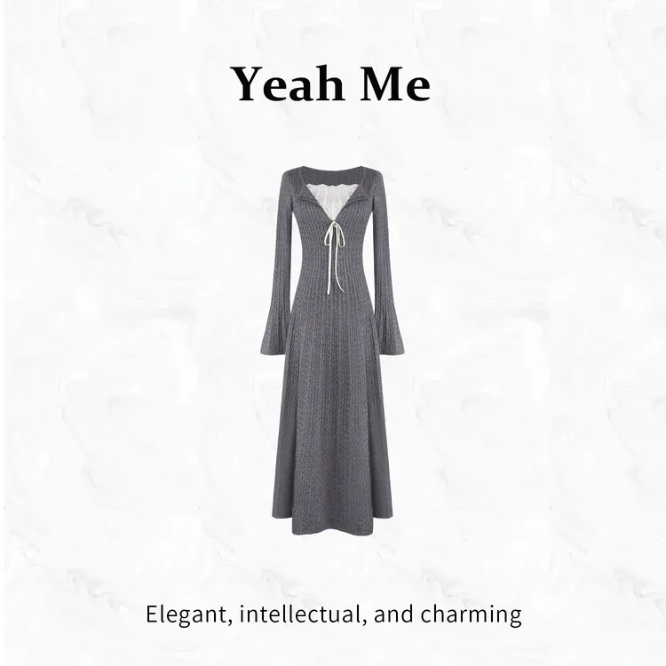 Yeah Me/也觅【落霜季语】冬季新款高级感时尚气质百搭收腰连衣裙女