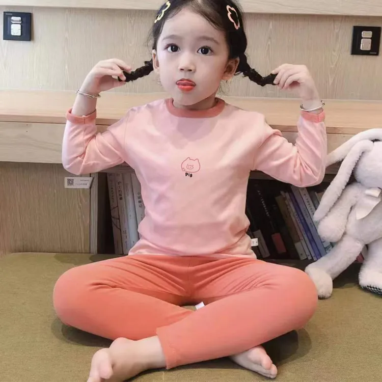 秋冬儿童保暖内衣秋衣秋裤套男孩女童宝宝德绒糖果色家居服睡衣zy