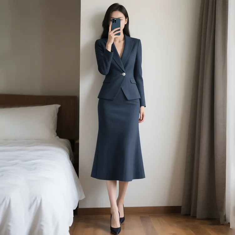 秋季新款女装时尚气质西装两件套装半身裙子女士通勤长袖显瘦优雅