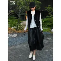 TT【皮伞裙】轻奢质感中长款松紧腰蛋白皮显瘦遮肉花苞半身裙DQ5019