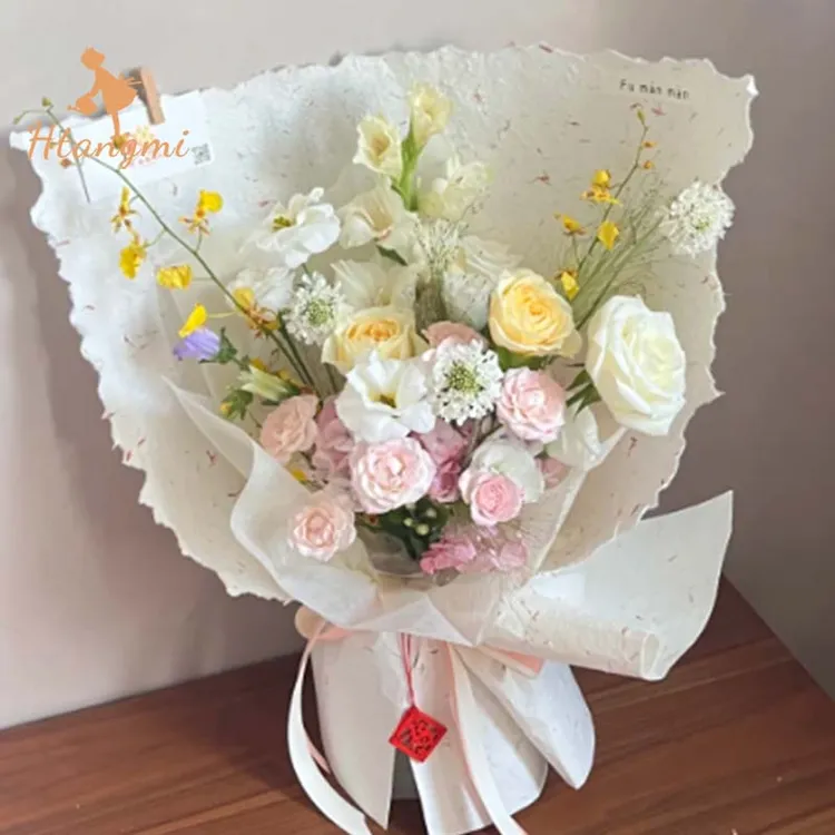 【汉唐美】手撕花瓣纸东巴纸花束鲜花DIY高级包装纸花艺花店资材