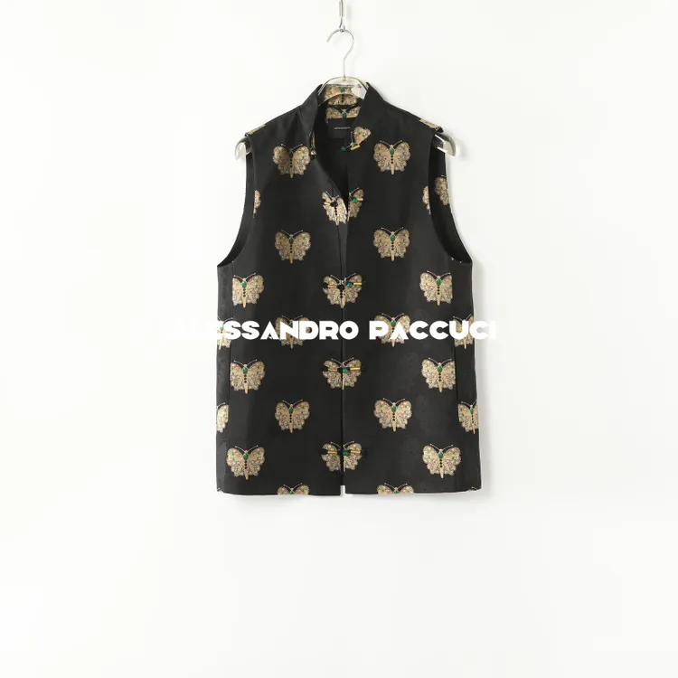 AP洛哥44068MJ【黑标/黑金蝴蝶】上久楷非遗真丝宋锦五重纬中式马甲