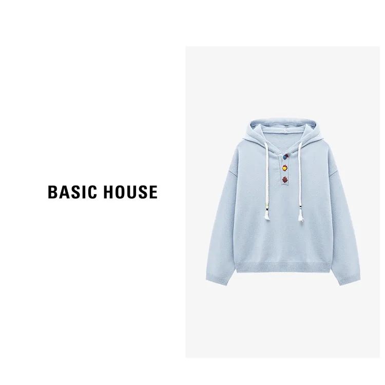 Basic House/百家好百搭老钱风女装休闲百搭卫衣毛衣-B0625B5JRB2