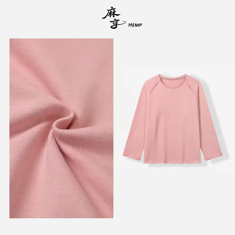 麻享【汉麻棉卷边卫衣】定染显白插肩袖卷边宽松休闲卫衣FSY50998