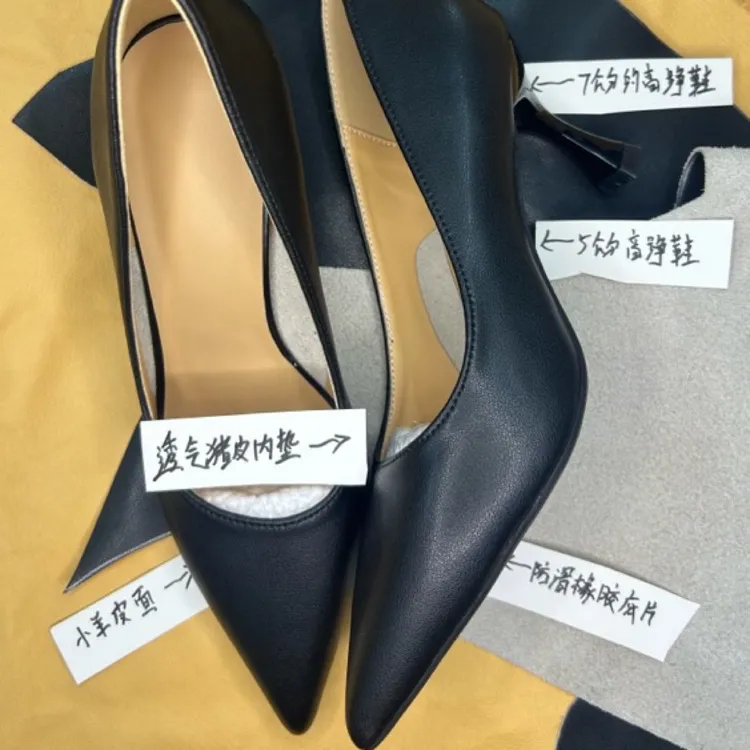 真皮细跟高跟鞋胶粘舒适薄款女鞋单鞋细高跟透气秋季时尚手工鞋