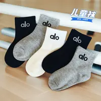 青少年儿童袜子春秋季男童精梳棉棉袜净版字母女孩男童运动中筒袜
