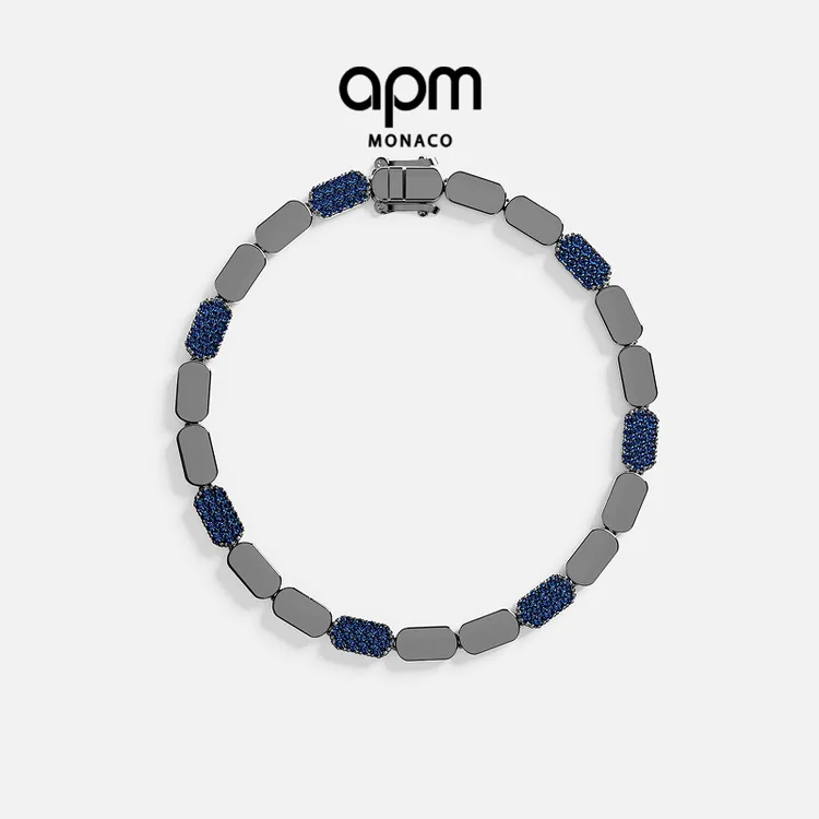 APM Monaco 蓝色精致手链小众银饰手镯明星同款饰品小众时品