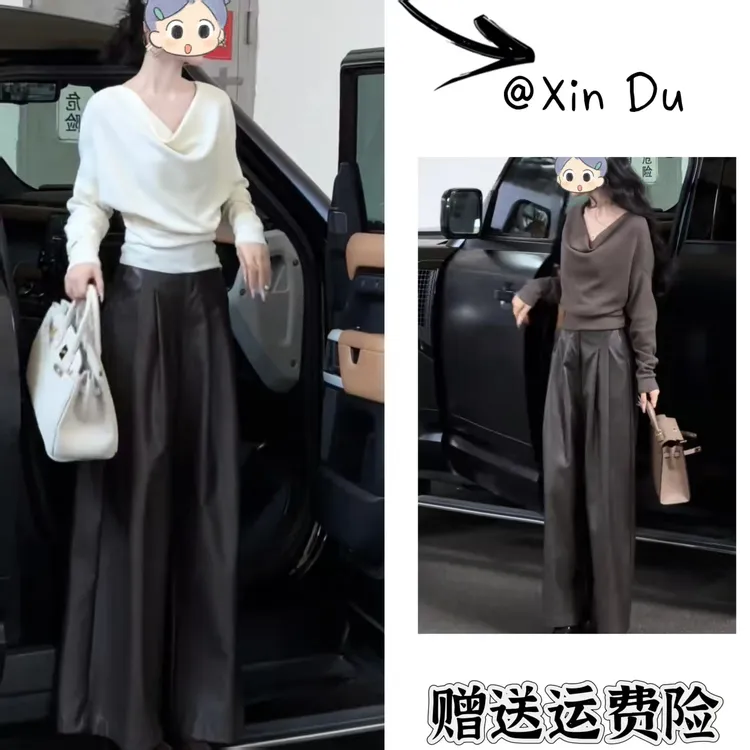 2025秋冬季新款时尚显瘦气质女士网红洋气两件套百搭款D23976