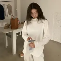 橘子树在哪儿高质感双面德绒半高领打底衫女秋冬简约内搭长袖上衣