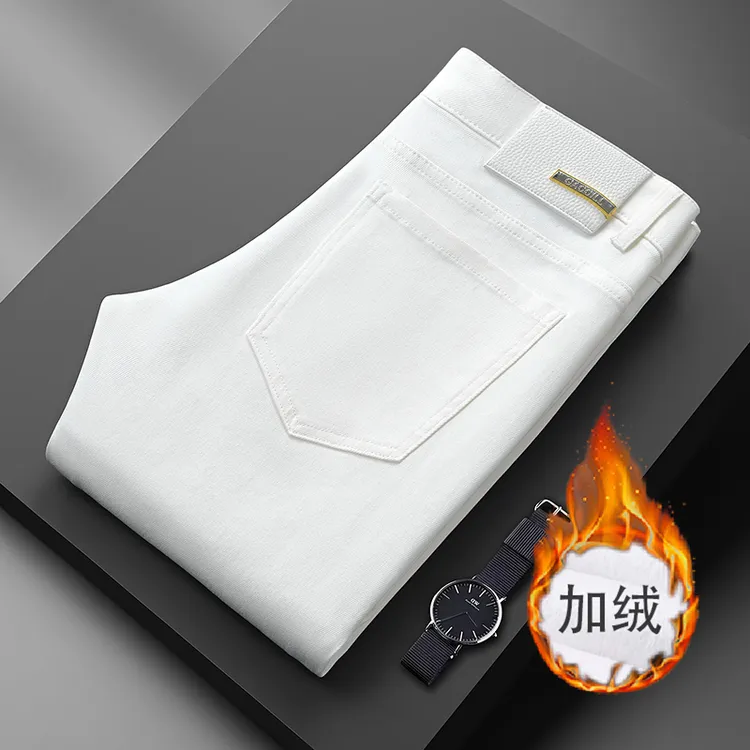 亿豪 #695秋冬新款欧货男装新款百搭三防加绒男士小直筒牛仔裤