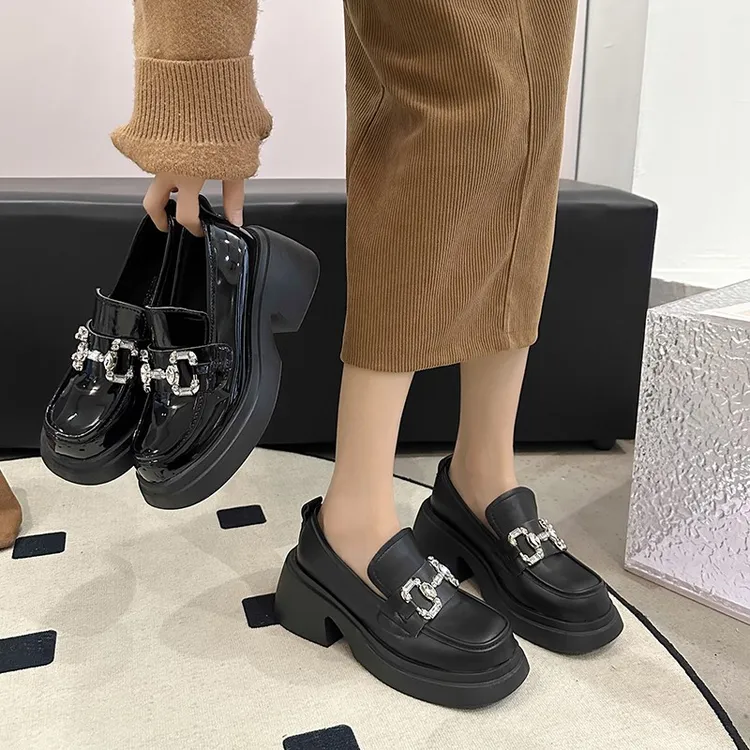 乐福鞋女厚底英伦风学院风单鞋日系玛丽珍复古时尚黑色软底单鞋