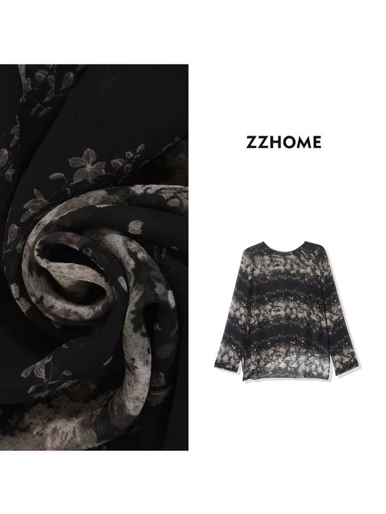 ZOZO HOME ｜炎夏斑斓复古碎花条纹长袖上衣q171365p小众设计师款