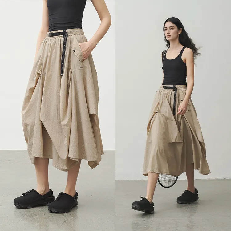 【特价】半圆女装[运动]2025夏季松紧腰调节半身裙女伞裙25819594 