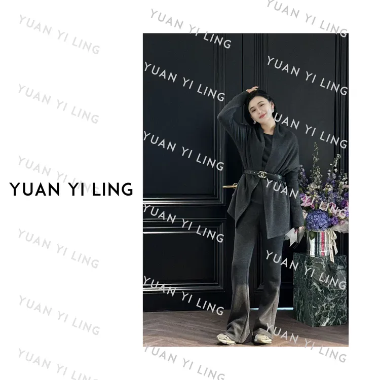 袁艺灵【松弛美学】羊毛圆领百搭显瘦时尚松弛感上衣 