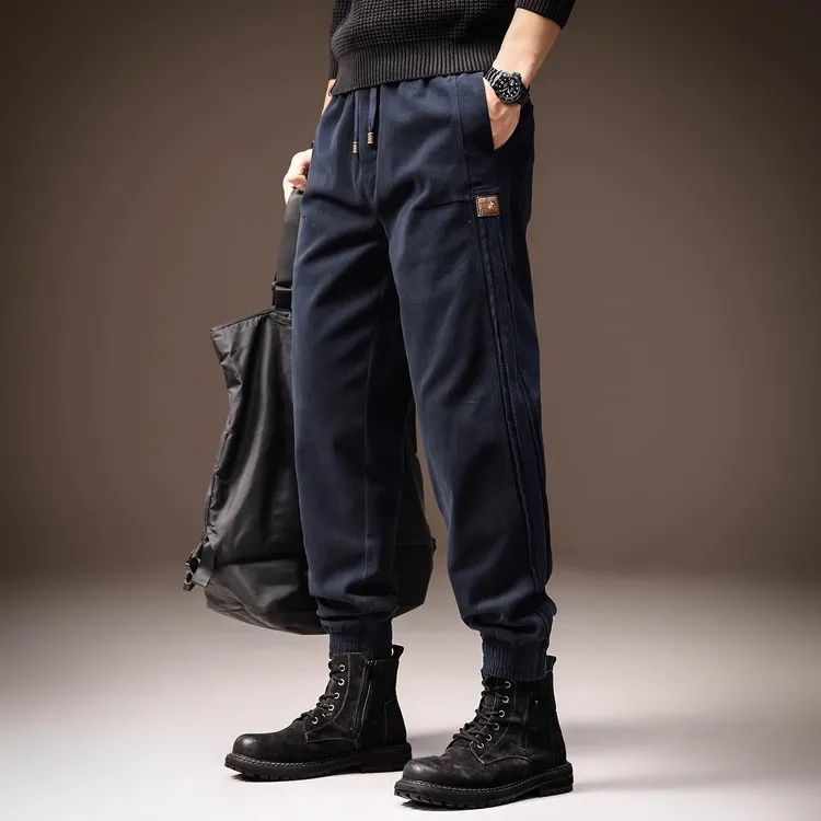 高端日系复古拼接工装裤子男2025秋季新款宽松百搭直筒男士休闲裤