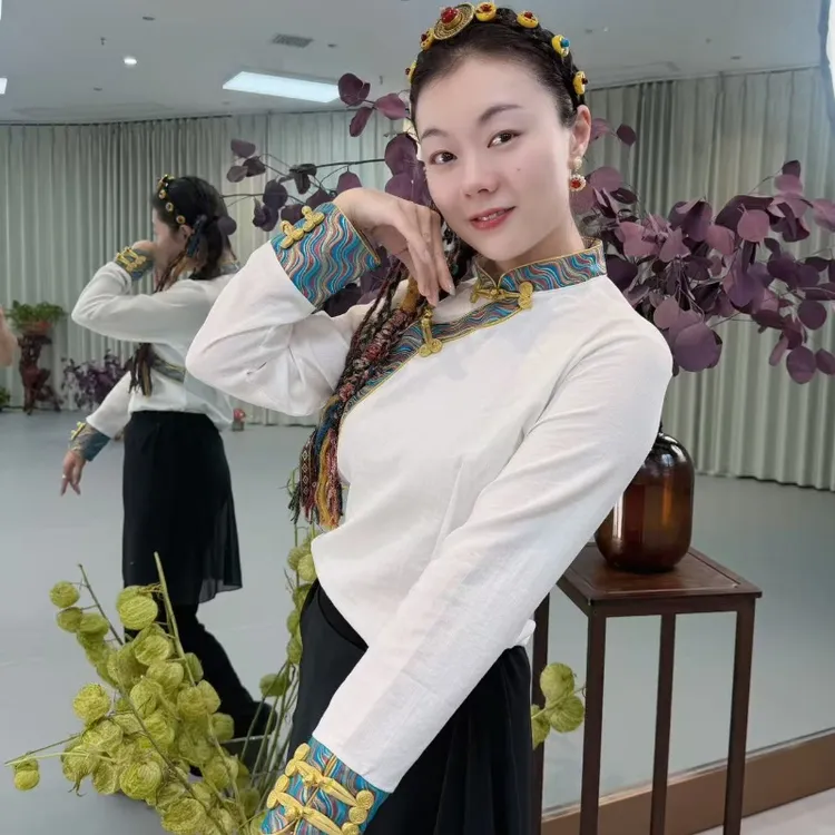 【李冠老师专属】新款手工盘扣衬衫藏族服民族风女长袖宽松版上衣