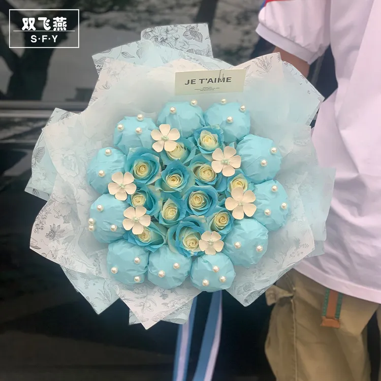 蝉翼膜纯色防水内衬纸鲜花花束包装纸简约花艺材料哑光雾面纸