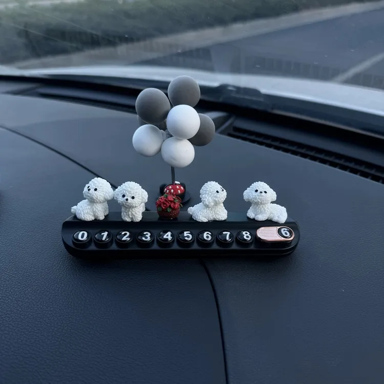 女司机挪车电话牌汽车临时停车号码牌车载香薰隐藏式车内饰品摆件