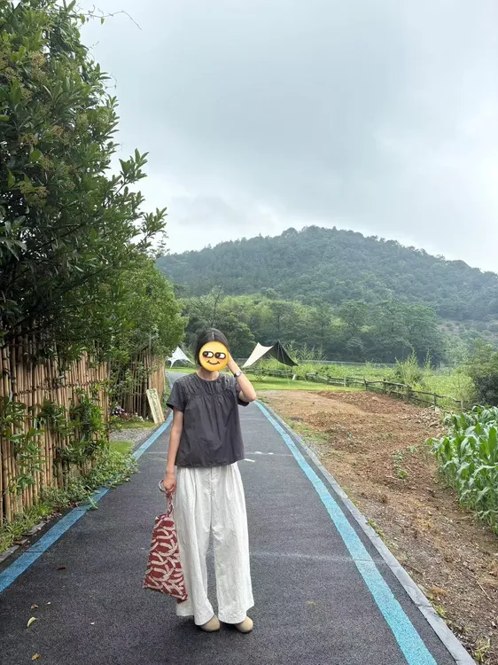 2025夏季新款韩系极简甜美褶皱圆领衬衫白色高腰显瘦阔腿裤套装