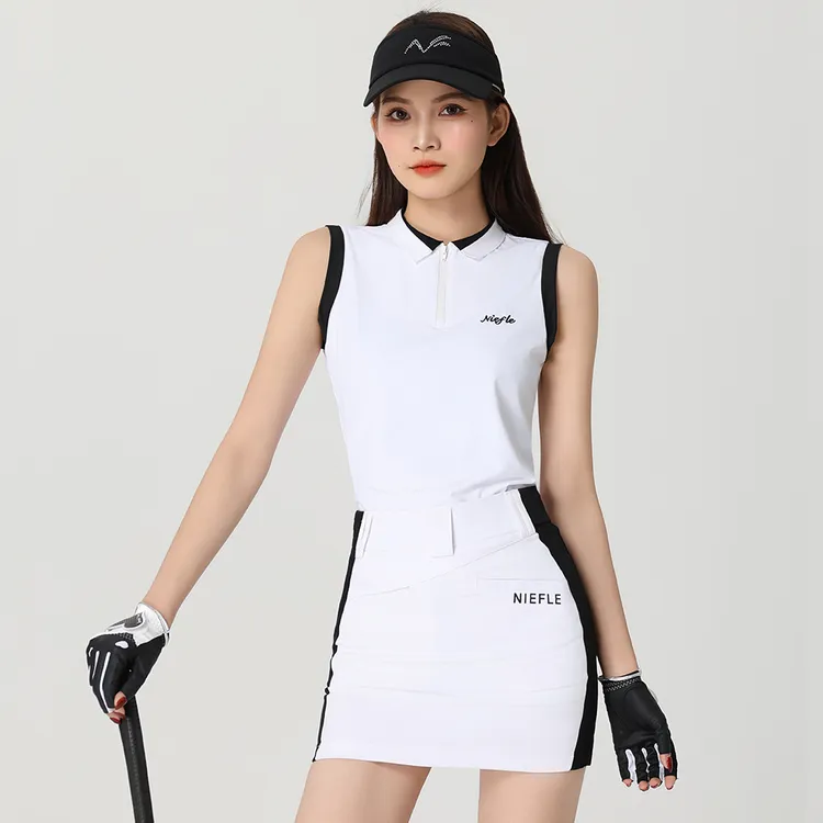 新夏季女装无袖T恤速干透气弹力修身显瘦休闲运动高尔夫套装上衣