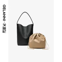 【晴宝专属】GELANNI真皮单肩水桶包大号25303