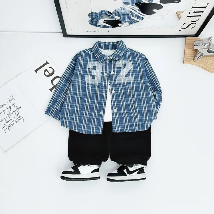 儿童秋牛仔衬衫长袖男童秋冬2025新款秋装 HZ25887 悠悠童话童装