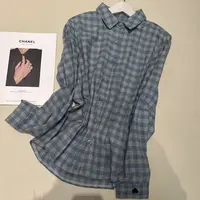 《姚家优麦汇》Y7706冬款衬衫领设计感百搭长袖显瘦上衣款女