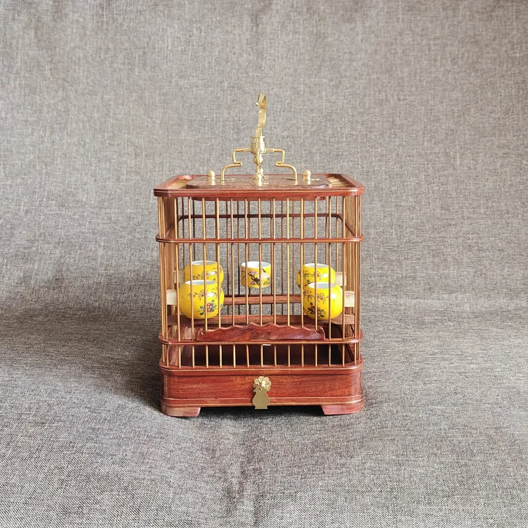 小方笼（18cm宽X19cm高）方笼（篦子在下）绣眼红子玉鸟黄鸟手工鸟笼